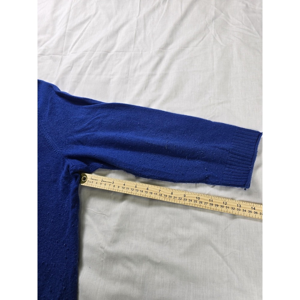 Talbots Sweater Womens Plus 3X Blue 100% Cashmere Crewneck Pullover Knit - Picture 10 of 11